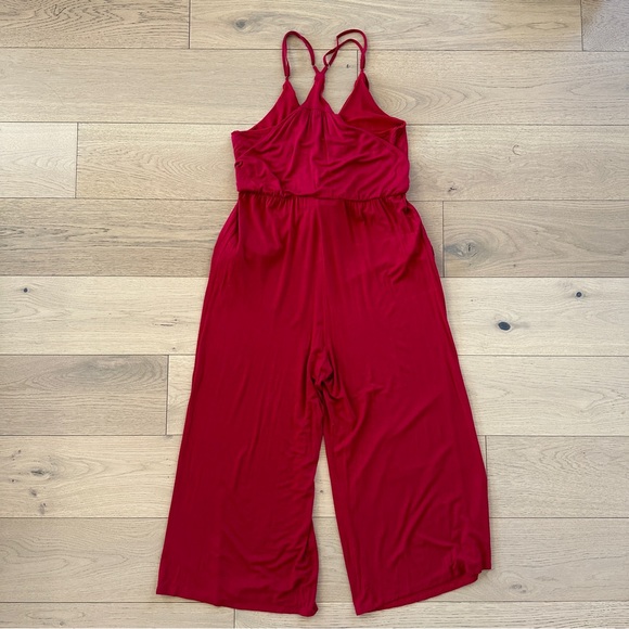 Annabelle Jersey Tie-Front Jumpsuit in Red - Picture 6 of 9